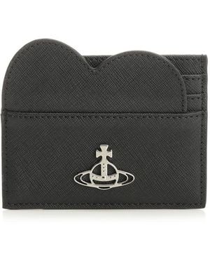 Vivienne Westwood Asymmetrical 'heart' Card Holder - Black