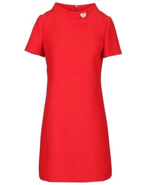 Valentino Garavani Short Crepe Couture Dress - Red