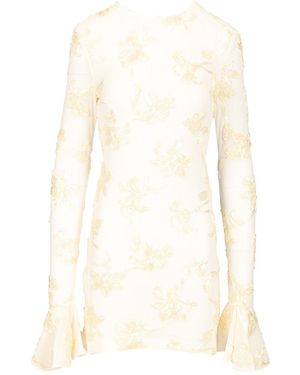 ROTATE BIRGER CHRISTENSEN Floral Mesh Mini Dress - White