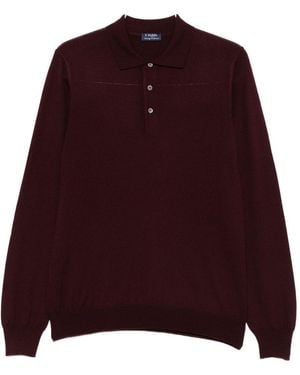 Barba Napoli Wool Polo Shirt - Purple