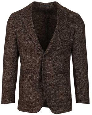Al Duca d'Aosta Herringbone Jersey Blazer - Black