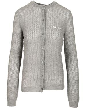 Miu Miu Casmere Cardigan - Gray