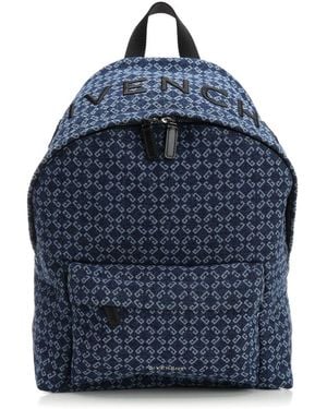 Givenchy Monogram 72 Denim Backpack Essential U Backpacks - Blue