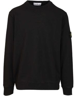 Stone Island Organic Cotton Crewneck Sweatshirt - Black