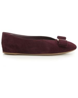 Ferragamo "vara" Suede Ballerina - Red