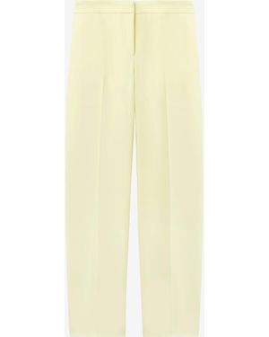 McQueen Wool Gabardine Cigarette Pants - Yellow