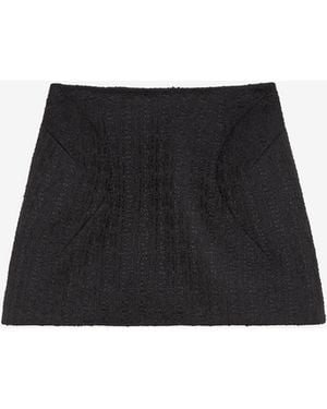 McQueen Light Tweed Mini Skirt - Black