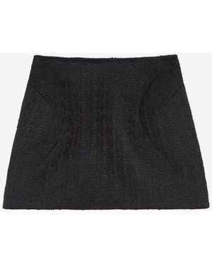 McQueen Light Tweed Mini Skirt - Black
