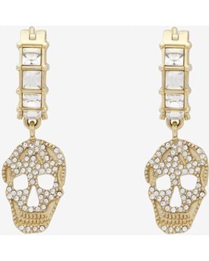 McQueen Creolen Mit Pavé-Skull - Weiß