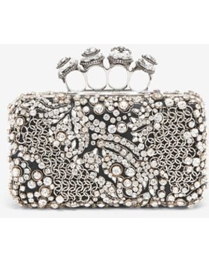 McQueen Spider Knuckle Clutch - White