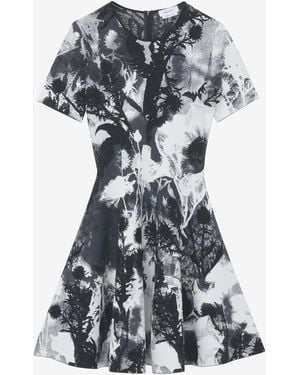 McQueen Floral Jacquard Mini Dress - White