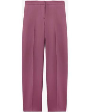 McQueen Wool Gabardine Cigarette Pants - Purple