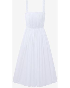 McQueen Gathered Midi Dress - White