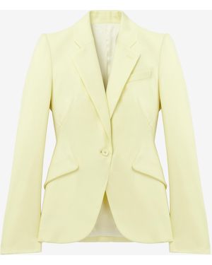 McQueen Wool Gabardine Single-Breasted Jacket - Yellow