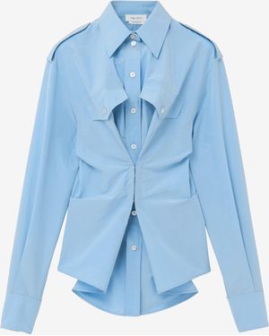McQueen Gathered Long-Sleeved Shirt - Blue