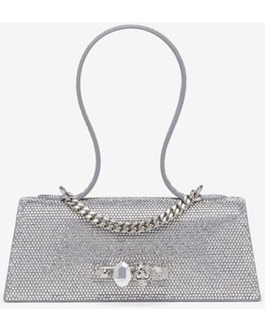 McQueen Jewelled Top Handle - White
