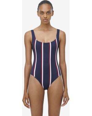 McQueen Costume Da Bagno College Stripe - Blu