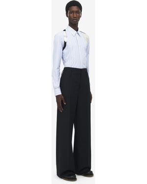 McQueen Couture-Hose Mit Weitem Bein - Weiß