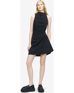 McQueen Denim Asymmetric Mini Dress - Black