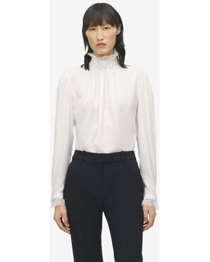 McQueen Lace Insert Top - White