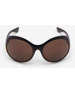 McQueen Kate Round Sunglasses - Brown