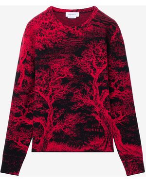 McQueen Tree Of Life' Jacquard Sweater - Red