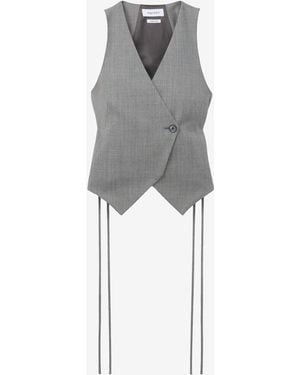 McQueen Weste Mit Korsett-Schnürung - Grau