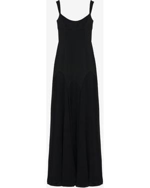 McQueen Satin Maxi Dress - Black