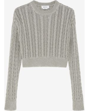 McQueen Strickpullover Mit Metallic-Zopfmuster - Weiß