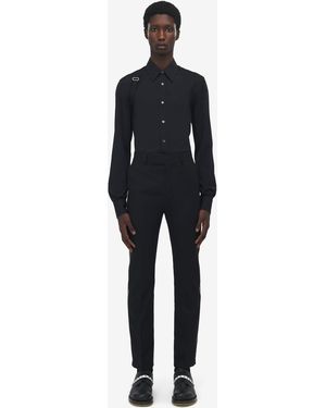 McQueen Canvas-Zigarettenhose Mit Bearbeitetem Saum - Blau