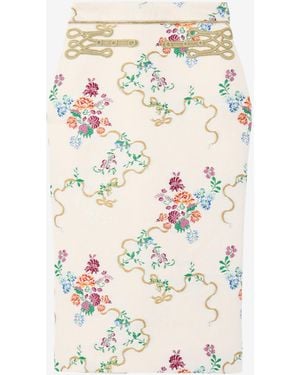 McQueen Summer Floral Pencil Skirt - White