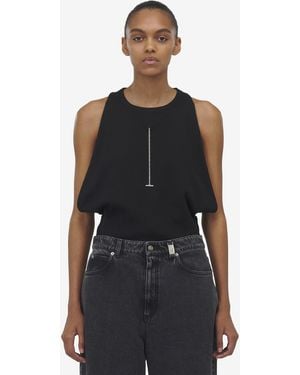 McQueen T-Shirt Draped Armhole - Nero