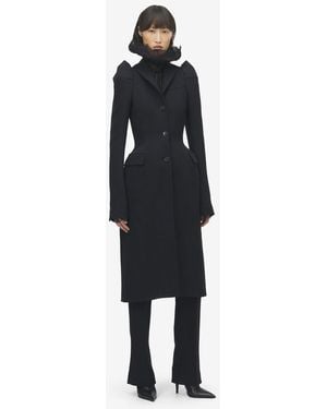 McQueen Pinched Shoulder Coat - Black