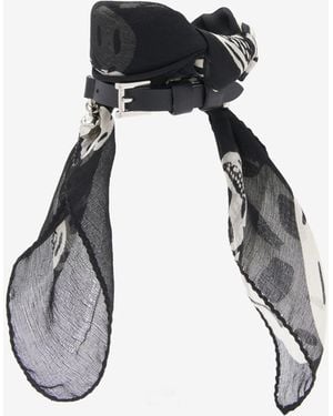 McQueen Skull Scarf Double Wrap Bracelet - White