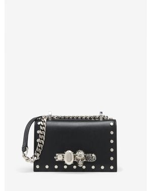 McQueen Mini Jewelled Satchel - Schwarz