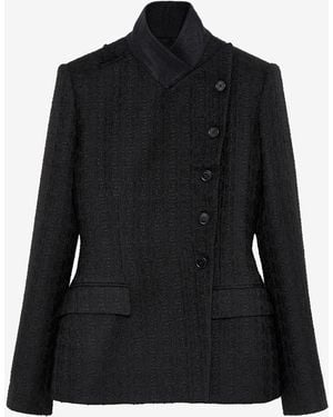 McQueen Light Tweed Single-Breasted Jacket - Black
