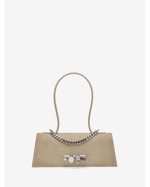 McQueen Jeweled Top Handle - Natural