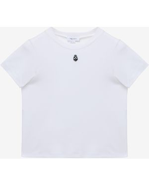 McQueen Embroidered Skull T-Shirt - White