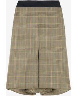 McQueen Country Check Kickback Skirt - Natural