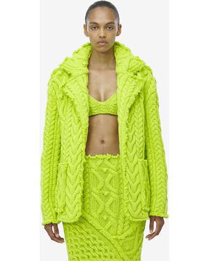 McQueen Oversized Cable Knit Cardigan - Green