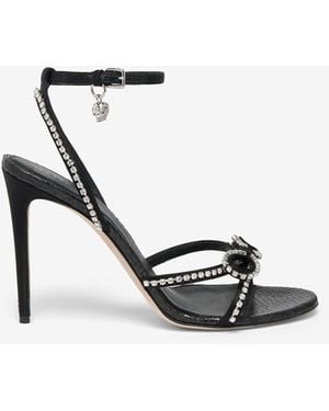 McQueen Crystal Bow Sandal - White