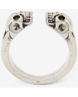McQueen Ring Mit Twin Skull - Natur