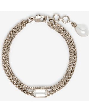 McQueen Bracelet Skull Et Cristaux - Métallisé