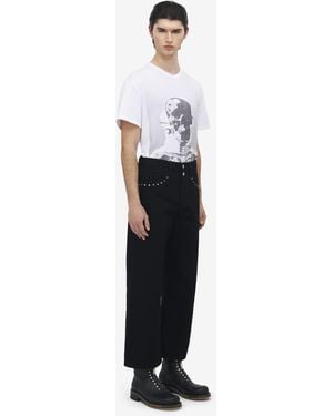 McQueen Cropped Denim Jeans - White