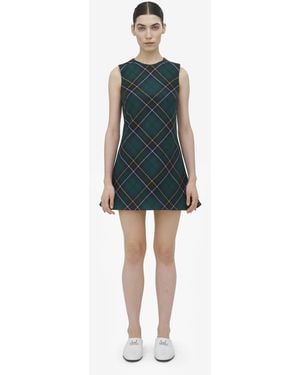 McQueen Wool Tartan Mini Dress - Multicolor
