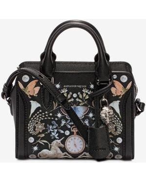 McQueen Nocturnal Print Calf Leather Mini Padlock - Multicolor
