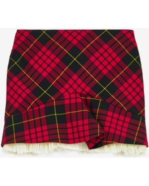 McQueen Macqueen Tartan Kickback Mini Skirt - Red