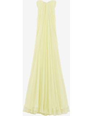 McQueen Bustier Evening Dress - Yellow