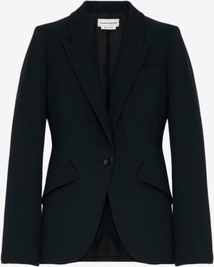 McQueen Crepe Blazer - Black