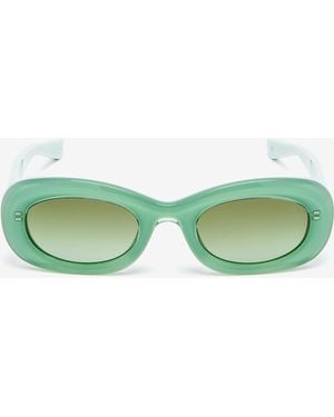 McQueen Mcqueen Logo Oval Sunglasses - Green